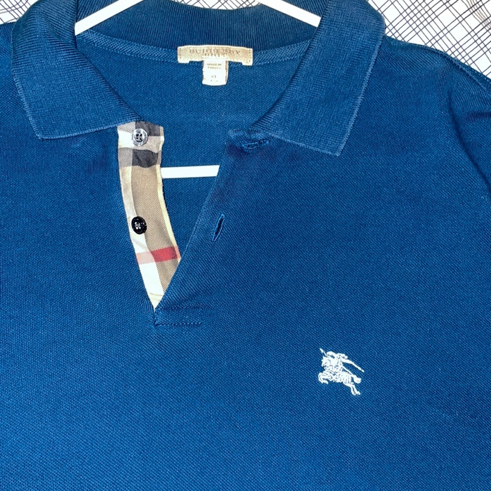 Burberry Brit used polo shirt size XL fits like a LARGE Navy